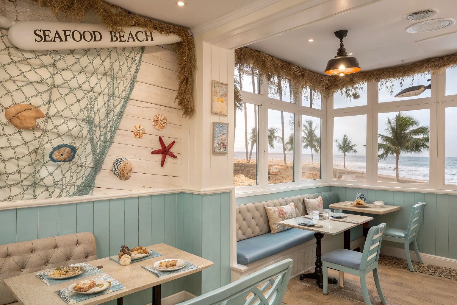 Εσωτερική ατμόσφαιρα στο Seafood Beach Cafe